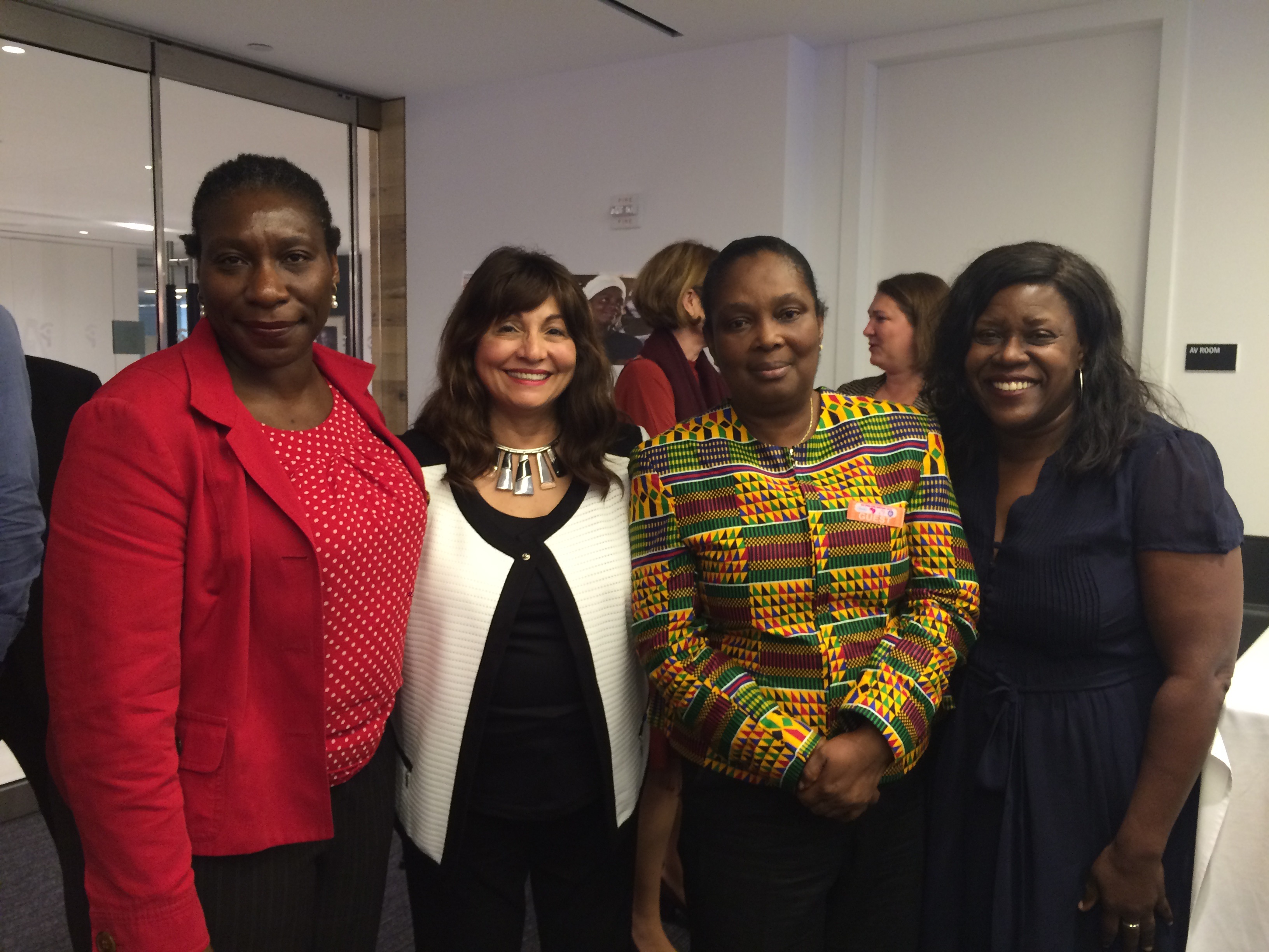 USNC Secretary Dr. Iyabo Obasanjo, USNC President Lalita Janke, Liberia Minister of Health Dr. Bernice Dahn, USNC Communications Chair Crystal Lander